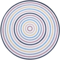 Paco Home - Tapis Rond Chambre Enfant Bebe Fille Garcon Arc-en-ciel Lavable En Machine 120 cm rond,
