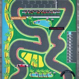 Terre De Nuit - Tapis de jeu enfant circuit de voitures F1 130x200 - TA2000 - Gris