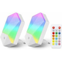 2 Pack Veilleuse led Enfants Lampe de Nuit Bébé Plug-And-Play avec Télécommande 16 Couleurs