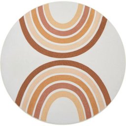 Paco Home - Tapis Rond Chambre Enfant Bebe Fille Garcon Arc-en-ciel Lavable En Machine Pink, 120 cm