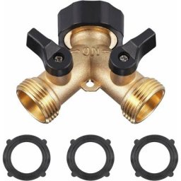 FDC - Robinet Double Machine a Lave,GU.B/bon Répartiteur de Robinet de Jardin en Laiton, Raccord en