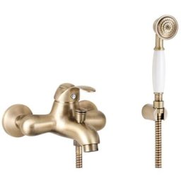 Mitigeur bain extérieur avec set de douche design rétro Artis, collection Epoca Bronzo
