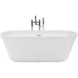Baignoire Îlot Ovale en Acrylique Blanc 170 cm Capacité Maximum de 211 Litres et Design Tendance
