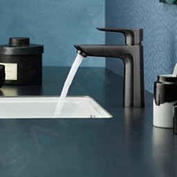 Hansgrohe - Mitigeur lavabo 240 sans tirette ni vidage noir mat + nettoyant Briochin