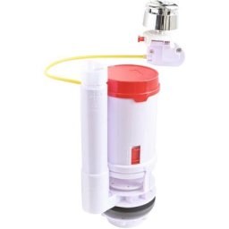 Somatherm - Mécanisme à câble pour wc double chasse 3/6 litres - Bouton poussoir chromé - blanc
