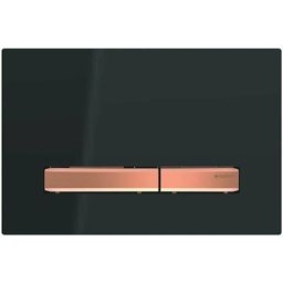 Geberit - Sigma50 - Plaque de déclenchement 2 touches, noir / or rouge 115.670.DW.2