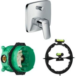 Hansgrohe - Facade pour mitigeur encastré bain/douche Logis chromé - Corps encastré pour