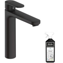 Hansgrohe - Mitigeur lavabo 190 sans tirette ni vidage noir mat + nettoyant Briochin