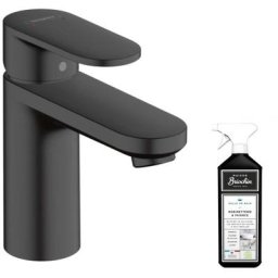 Hansgrohe - Mitigeur lavabo 100 sans tirette ni vidage noir mat + nettoyant Briochin