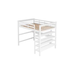 Lit mezzanine combine enfant avec rangement 140x200 pour garcon/fille avec bureau sous lit ,Blanc