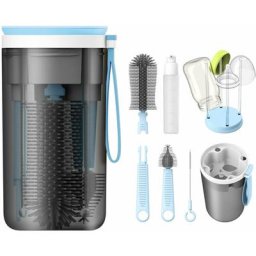Ensemble de brosse à biberon portable pour biberons de voyage avec brosse à biberon en silicone