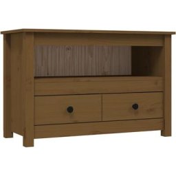 Meuble TV Marron miel 79x35x52 cm Bois de pin massif vidaXL - marron miel