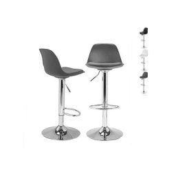 Lot de 2 Tabourets de Bar, Tabouret de Bar en Cuir Synthétique Réglable en Hauteur, Tabourets de