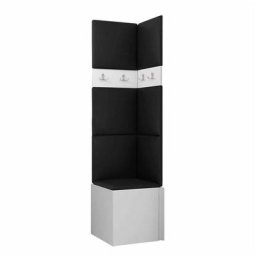 Ensemble entrée Hartford 347, Blanc, 186cm, Blanc, Faux cuir, Stratifié, Mural, Mis - Blanc