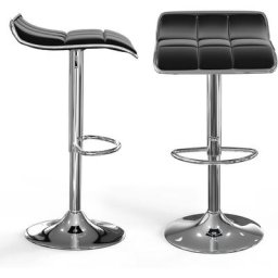 Yongqing - Tabourets de bar carrés set de deux tabourets en pu avec damier noir