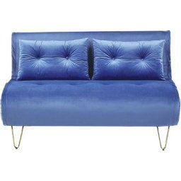 Canapé Banquette Convertible 2 Places Lit d'Appoint en Velours Vert Foncé avec Pieds en Métal Doré