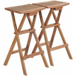 Maisonchic - Lot de 2 Tabourets de bar pliables Chaises de bar Bois de teck massif 41174 - Brun