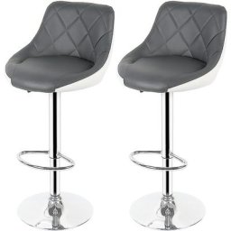 Lot de 2 Tabourets de Bar, Sièges pour Cuisine, Hauteur Réglable, 360° Pivotant, pour Bar, îlot de