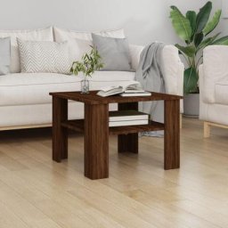 Table basse Contemporain - Bout de canapé Table Café - Chêne marron 60x60x42 cm Bois d'ingénierie