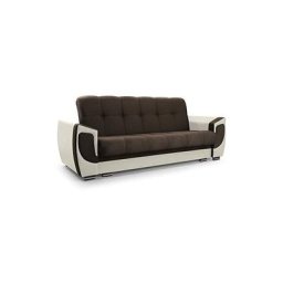 Canapé bz en lit Convertible avec Coffre de Rangement 3 Places Relax Droit en Tissu et Simili Cuir