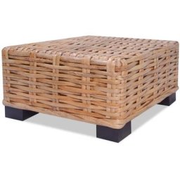 Table basse de salon, Table Café, Rotin naturel 45 x 45 x 30 cm OIB6761E - Brun