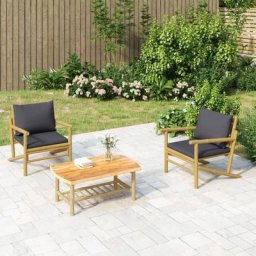Table basse Table de salon Bout de canapé de jardin 90x55x37 cm bambou 24103 - Brun