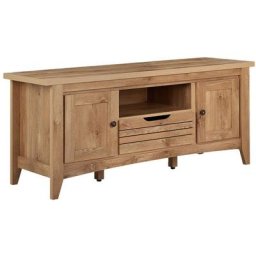 Meuble tv au Style Rétro Traditionnel en Couleur Bois Authentique composé d'un Tiroirs et de 2