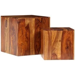 Ensemble de table basse 2 pcs Bois massif de Sesham 40x40x40 cm Vidaxl Brun