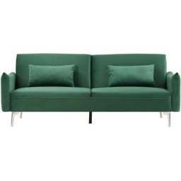 Concept-usine - Canapé design convertible 3 places en velours vert betty - Vert