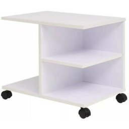 Table d'appoint à roulettes 3 niches blanc Sonia
