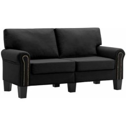 Vidaxl - Canapé à 2 places Noir Tissu Black
