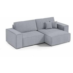 Martina mini - Canapé d'angle convertible et réversible avec coffre en velours côtelé gris - Gris