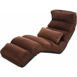 Fauteuil de Sol avec Dossier Inclinable Reglable sur 5 Niveaux, Canape Paresseux avec Cadre en Fer