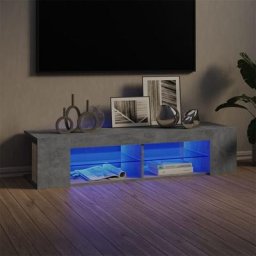 Meuble tv avec lumières led Moderne - Meuble de rangement - Buffet Salon - Gris béton 135x39x30 cm