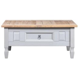 Table basse de salon, Table Café, Pin mexicain Gamme Corona Gris 100x60x45 cm OIB7480E - Gris