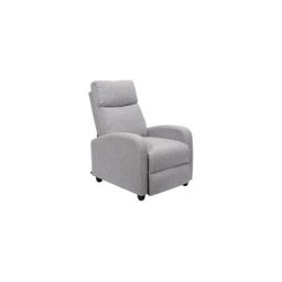 Fauteuil de relaxation manuel 67x93x97 cm en tissu gris clair