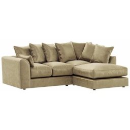 Canapé d'angle droit Dillon Velvet in Anglais Style - crème - Kronos 35 - crème - Kronos 35