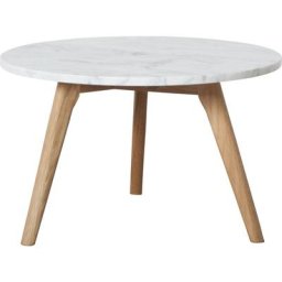 Zuiver - Table basse white stone marbre et bois - Blanc
