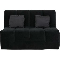 Banquette bz los angeles 140x190, matelas Dunlopillo, coton noir - coton noir