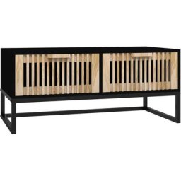 Table basse noir 80x40x35 cm Bois d'ingénierie et fer Vidaxl Black