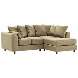 Canapé d'angle droit Dillon Velvet in Anglais Style - crème - Kronos 35 - crème - Kronos 35