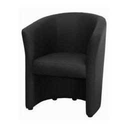Fauteuil cabriolet Simili noir - L 59 x P 63 x H 77 cm - ARCADE