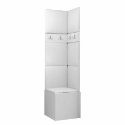 Ensemble entrée Hartford 347, Blanc, 186cm, Blanc, Faux cuir, Stratifié, Mural, Mis - Blanc