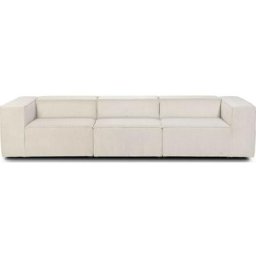 Canapé modulable 4 places en velours côtelé beige - Fabriqué en France- Roma - Beige