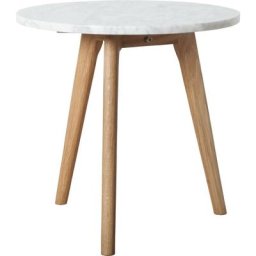 Table basse white stone marbre et bois - Blanc