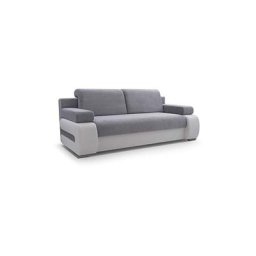 Canapé en lit Convertible avec Coffre de Rangement Relax 3 Places - tissu et simili cuir - YORK