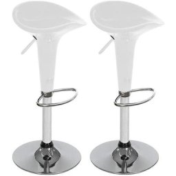 Bakaji - Lot de 2 Tabourets de Cuisine Réglables Acier et abs Tabouret Pivotant Blanc Home Bar