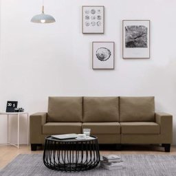 Maisonchic - Canapé fixe 3 places | Canapé scandinave Sofa Marron Tissu 46249 - Brun
