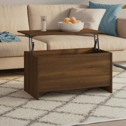 Table basse Contemporain - Bout de canapé Table Café - Chêne marron 102x55,5x52,5 cm Bois
