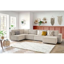 Canapé modulable Bobochic Canapé d'angle fixe modulable xl nihad tissu velours côtelé Angle droit